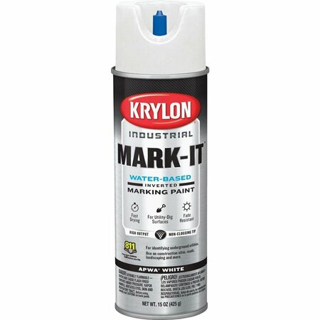 KRYLON Mark-It Industrial WB APWA Brilliant White Inverted Marking Paint 731608